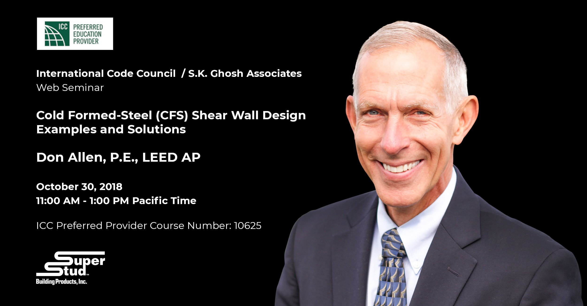 Don Allen, P.E. to Present Web Seminar on CFS Shear Wall Design Examples and Solutions